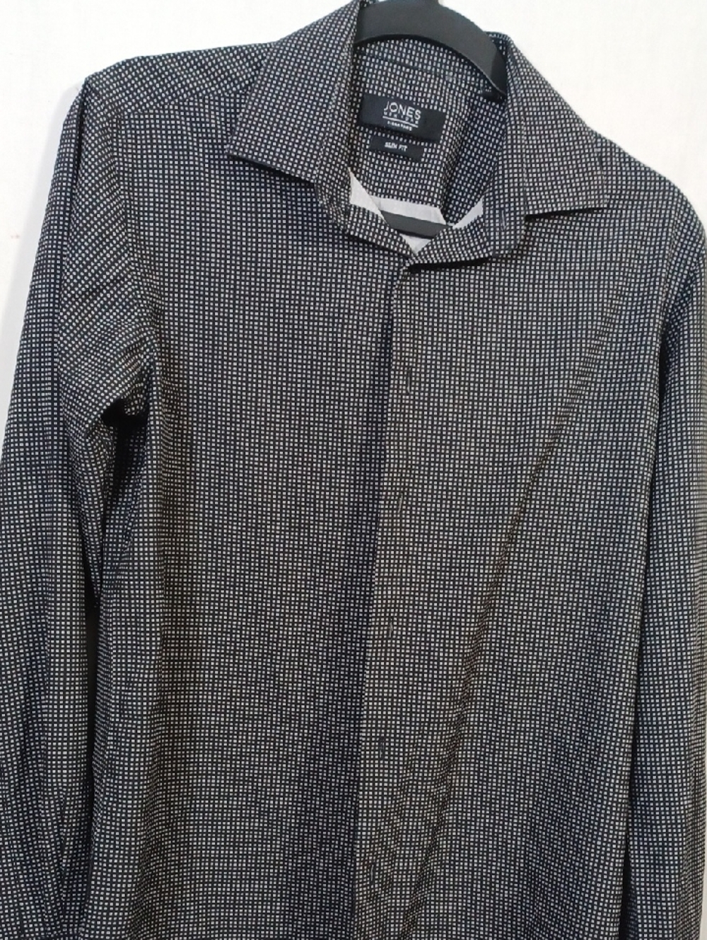 Jones New York Black with White Microdot Dress Shirt